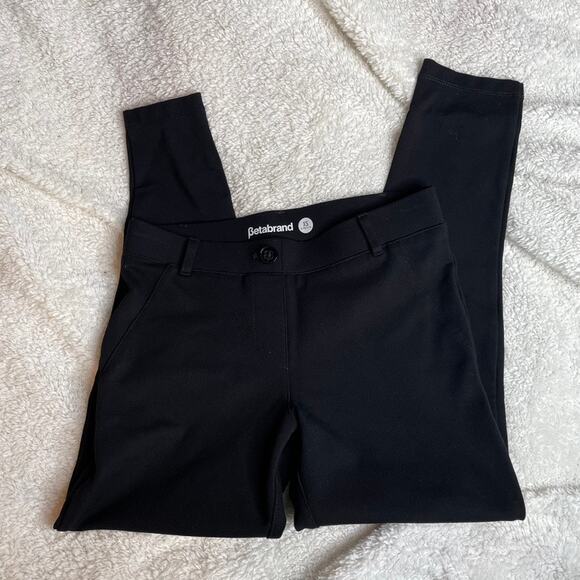 BETABRAND Black Extra Small Petite Pull On Pant Belt Loops - Picture 2 of 4